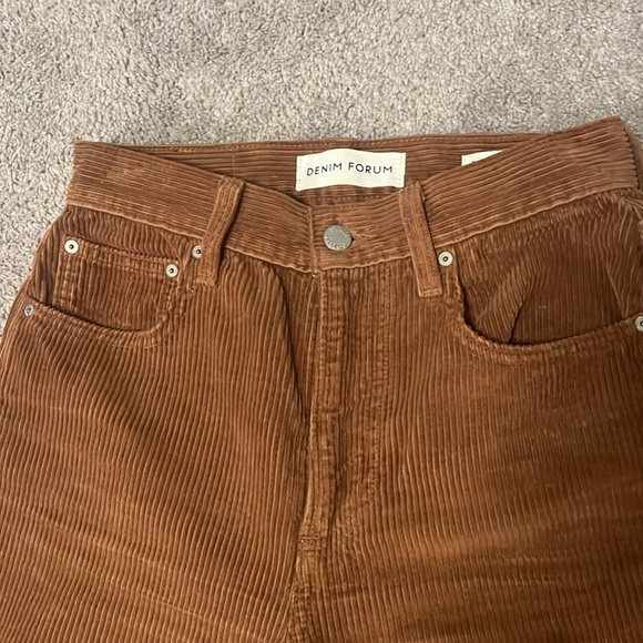 Denim Forum The Arlo Hi-Rise Straight Corduroy Pant in gold rush brown - size 25 - Picture 11 of 11